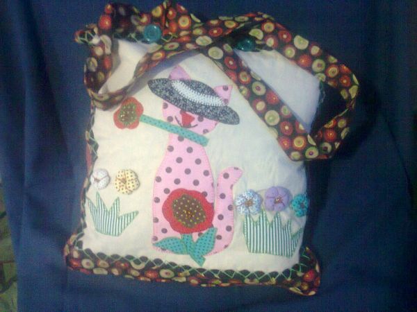 Bolsa gata patchwork